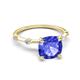 5 - Nuria 2.61 ctw Cushion Shape Tanzanite (8.00 mm) accented Natural Diamonds Engagement Ring 