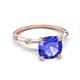 5 - Nuria 2.61 ctw Cushion Shape Tanzanite (8.00 mm) accented Natural Diamonds Engagement Ring 