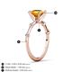 4 - Nuria 2.06 ctw Cushion Shape Citrine (8.00 mm) accented Natural Diamonds Engagement Ring 