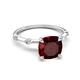 5 - Nuria 2.86 ctw Cushion Shape Red Garnet (8.00 mm) accented Natural Diamonds Engagement Ring 