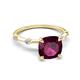 5 - Nuria 2.86 ctw Cushion Shape Rhodolite Garnet (8.00 mm) accented Natural Diamonds Engagement Ring 