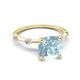 5 - Nuria 2.11 ctw Cushion Shape Aquamarine (8.00 mm) accented Natural Diamonds Engagement Ring 