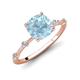 3 - Nuria 2.11 ctw Cushion Shape Aquamarine (8.00 mm) accented Natural Diamonds Engagement Ring 