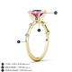 4 - Nuria 2.11 ctw Cushion Shape Pink Tourmaline (8.00 mm) accented Natural Diamonds Engagement Ring 