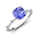 3 - Nuria 2.61 ctw Cushion Shape Tanzanite (8.00 mm) accented Natural Diamonds Engagement Ring 