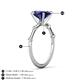 4 - Nuria 2.31 ctw Oval Shape Created Blue Sapphire (9X7 mm) accented Natural Diamonds Engagement Ring 