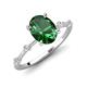 3 - Nuria 1.76 ctw Oval Shape Created Emerald (9X7 mm) accented Natural Diamonds Engagement Ring 