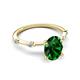 5 - Nuria 1.76 ctw Oval Shape Created Emerald (9X7 mm) accented Natural Diamonds Engagement Ring 