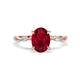 1 - Nuria 2.61 ctw Oval Shape Created Ruby (9X7 mm) accented Natural Diamonds Engagement Ring 