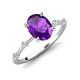 3 - Nuria 2.11 ctw Oval Shape Amethyst (9X7 mm) accented Natural Diamonds Engagement Ring 