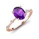 3 - Nuria 2.11 ctw Oval Shape Amethyst (9X7 mm) accented Natural Diamonds Engagement Ring 