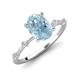 3 - Nuria 1.86 ctw Oval Shape Aquamarine (9X7 mm) accented Natural Diamonds Engagement Ring 