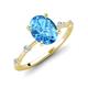 3 - Nuria 2.61 ctw Oval Shape Blue Topaz (9X7 mm) accented Natural Diamonds Engagement Ring 