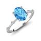 3 - Nuria 2.61 ctw Oval Shape Blue Topaz (9X7 mm) accented Natural Diamonds Engagement Ring 