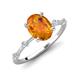 3 - Nuria 1.81 ctw Oval Shape Citrine (9X7 mm) accented Natural Diamonds Engagement Ring 