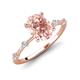 3 - Nuria 1.76 ctw Oval Shape Morganite (9X7 mm) accented Natural Diamonds Engagement Ring 