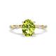 1 - Nuria 2.11 ctw Oval Shape Peridot (9X7 mm) accented Natural Diamonds Engagement Ring 