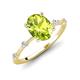 3 - Nuria 2.11 ctw Oval Shape Peridot (9X7 mm) accented Natural Diamonds Engagement Ring 