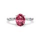 1 - Nuria 1.76 ctw Oval Shape Pink Tourmaline (9X7 mm) accented Natural Diamonds Engagement Ring 