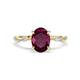 1 - Nuria 2.41 ctw Oval Shape Rhodolite Garnet (9X7 mm) accented Natural Diamonds Engagement Ring 