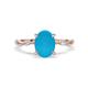 1 - Nuria 1.61 ctw Oval Shape Turquoise (9X7 mm) accented Natural Diamonds Engagement Ring 