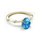 5 - Nuria 2.61 ctw Oval Shape Blue Topaz (9X7 mm) accented Natural Diamonds Engagement Ring 