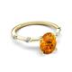 5 - Nuria 1.81 ctw Oval Shape Citrine (9X7 mm) accented Natural Diamonds Engagement Ring 