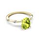 5 - Nuria 2.11 ctw Oval Shape Peridot (9X7 mm) accented Natural Diamonds Engagement Ring 