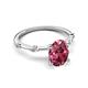 5 - Nuria 1.76 ctw Oval Shape Pink Tourmaline (9X7 mm) accented Natural Diamonds Engagement Ring 