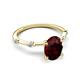 5 - Nuria 2.31 ctw Oval Shape Red Garnet (9X7 mm) accented Natural Diamonds Engagement Ring 