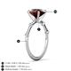 4 - Nuria 2.31 ctw Oval Shape Red Garnet (9X7 mm) accented Natural Diamonds Engagement Ring 