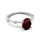 5 - Nuria 2.31 ctw Oval Shape Red Garnet (9X7 mm) accented Natural Diamonds Engagement Ring 