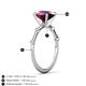 4 - Nuria 2.41 ctw Oval Shape Rhodolite Garnet (9X7 mm) accented Natural Diamonds Engagement Ring 