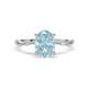 1 - Nuria 1.86 ctw Oval Shape Aquamarine (9X7 mm) accented Natural Diamonds Engagement Ring 