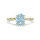 1 - Nuria 1.86 ctw Oval Shape Aquamarine (9X7 mm) accented Natural Diamonds Engagement Ring 