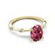 5 - Nuria 1.76 ctw Oval Shape Pink Tourmaline (9X7 mm) accented Natural Diamonds Engagement Ring 