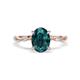 1 - Nuria 2.36 ctw Oval Shape London Blue Topaz (9X7 mm) accented Natural Diamonds Engagement Ring 