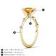 4 - Nuria 1.46 ctw Cushion Shape Citrine (7.00 mm) accented Natural Diamonds Engagement Ring 