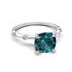 5 - Nuria 1.86 ctw Cushion Shape London Blue Topaz (7.00 mm) accented Natural Diamonds Engagement Ring 