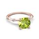 5 - Nuria 1.56 ctw Cushion Shape Peridot (7.00 mm) accented Natural Diamonds Engagement Ring 