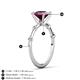 4 - Nuria 2.11 ctw Cushion Shape Rhodolite Garnet (7.00 mm) accented Natural Diamonds Engagement Ring 