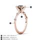 4 - Nuria 1.36 ctw Cushion Shape Smoky Quartz (7.00 mm) accented Natural Diamonds Engagement Ring 