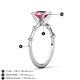 4 - Nuria 1.61 ctw Cushion Shape Pink Tourmaline (7.00 mm) accented Natural Diamonds Engagement Ring 