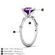 4 - Nuria 1.56 ctw Cushion Shape Amethyst (7.00 mm) accented Natural Diamonds Engagement Ring 