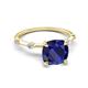 5 - Nuria 2.11 ctw Cushion Shape Created Blue Sapphire (7.00 mm) accented Natural Diamonds Engagement Ring 