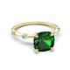 5 - Nuria 1.61 ctw Cushion Shape Created Emerald (7.00 mm) accented Natural Diamonds Engagement Ring 