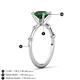 4 - Nuria 1.61 ctw Cushion Shape Created Emerald (7.00 mm) accented Natural Diamonds Engagement Ring 