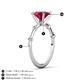 4 - Nuria 2.11 ctw Cushion Shape Created Ruby (7.00 mm) accented Natural Diamonds Engagement Ring 