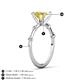 4 - Nuria 2.11 ctw Cushion Shape Created Yellow Sapphire (7.00 mm) accented Natural Diamonds Engagement Ring 