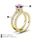 3 - Kalina 1.97 ctw Amethyst (7.00 mm) Accented Lab Grown Diamonds Bridal Set Ring  